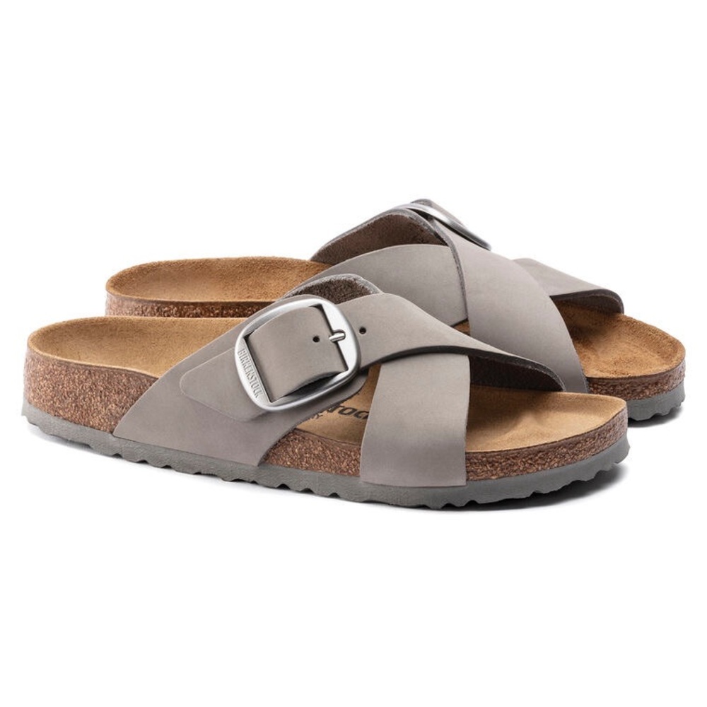 BIRKENSTOCK Siena Soft Footbed Nubuck Leather Dove Gray Size 37 EU 6 - 6.5 US